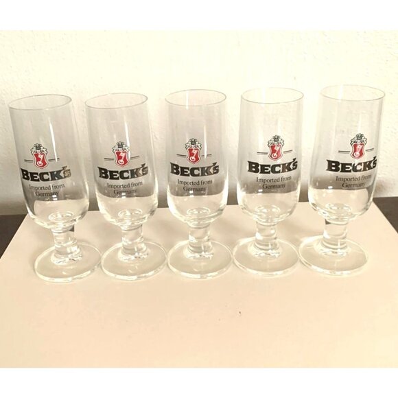 Beck's Glassware set of 5 glasses preowned - Picture 1 of 5